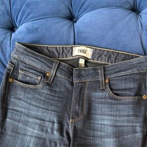 PAIGE Indigo Stretch Denim Jeans with Contrast Stitching